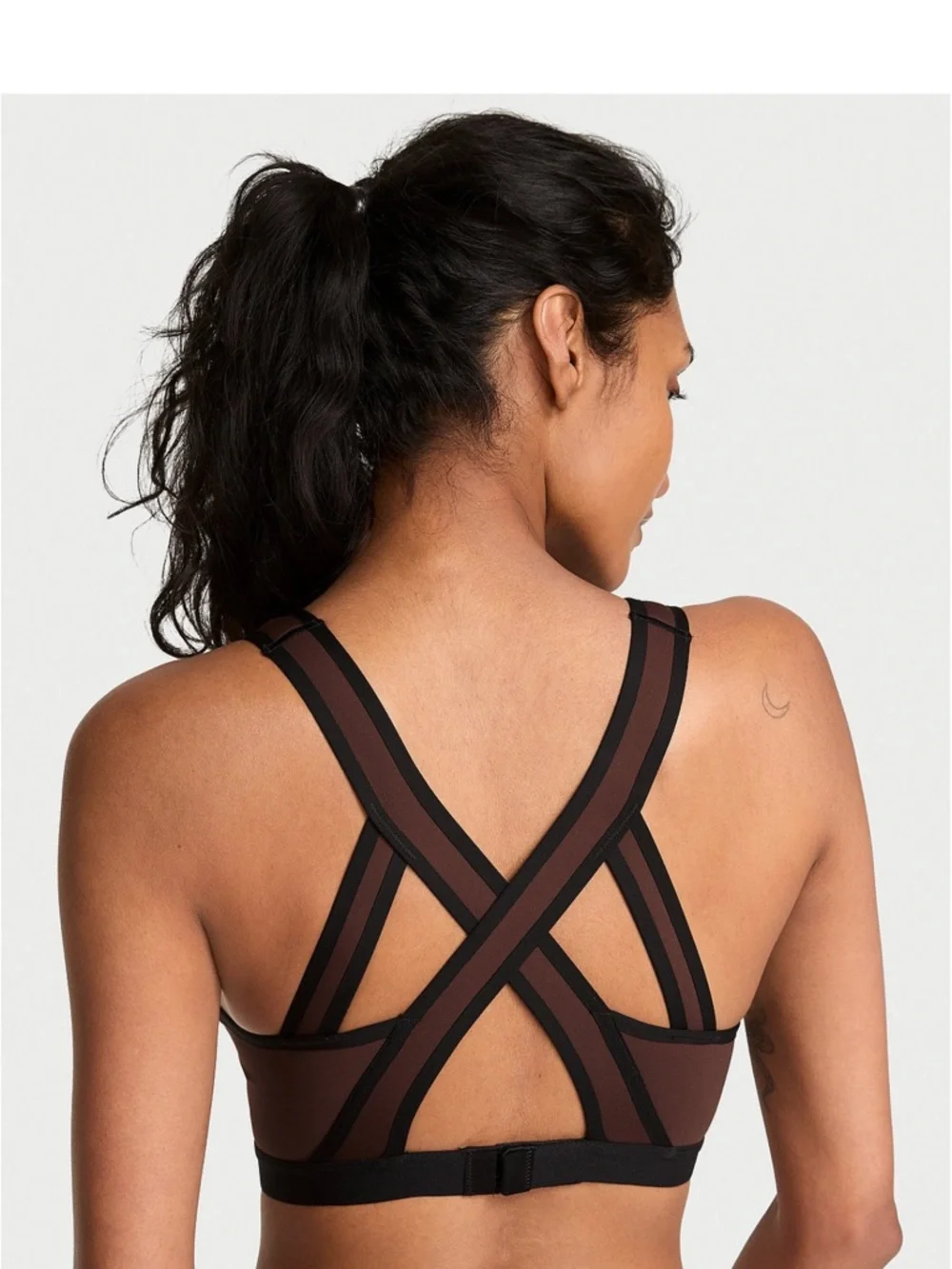 VSX Brown Sports Bra with Black Trim - Picture 2 of 3